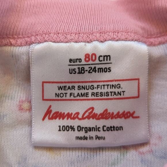 Hanna Andersson Pajmas Girl Sz 18-24m Blue Ballerina Bunny Floral Organic Cotton - Picture 5 of 5